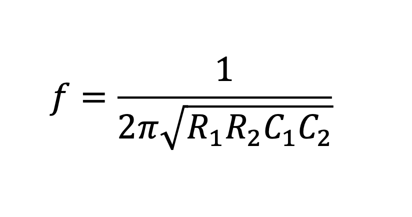 Formula for cutoff frequency calculation