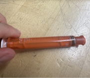 3 mL ENFit syringe with worn markings